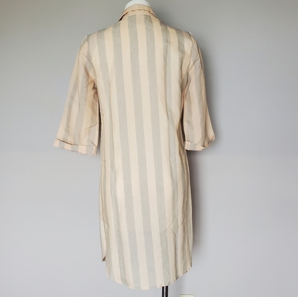 Vintage Byer Too! Cotton Blend Stripe Shirt Dress Made in the USA - Picture 2 of 5